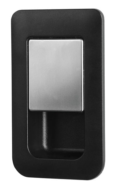 Schnappschloss 36 x 59 mm schwarz/silber