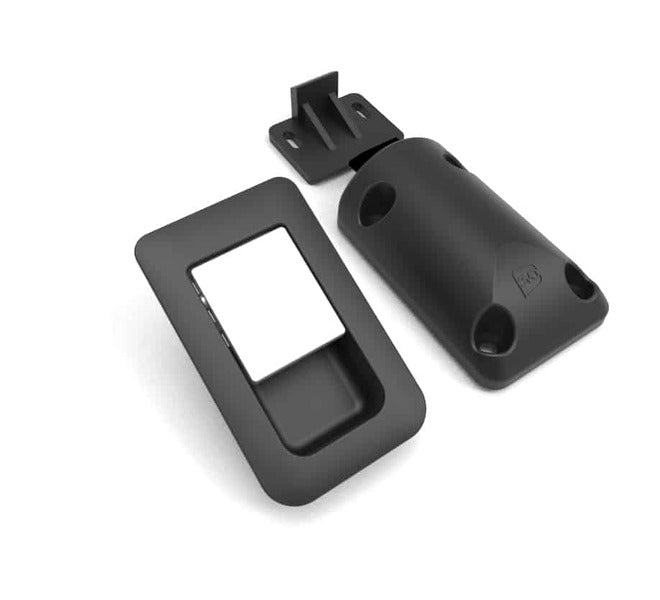 Schnappschloss 36 x 59 mm schwarz/silber